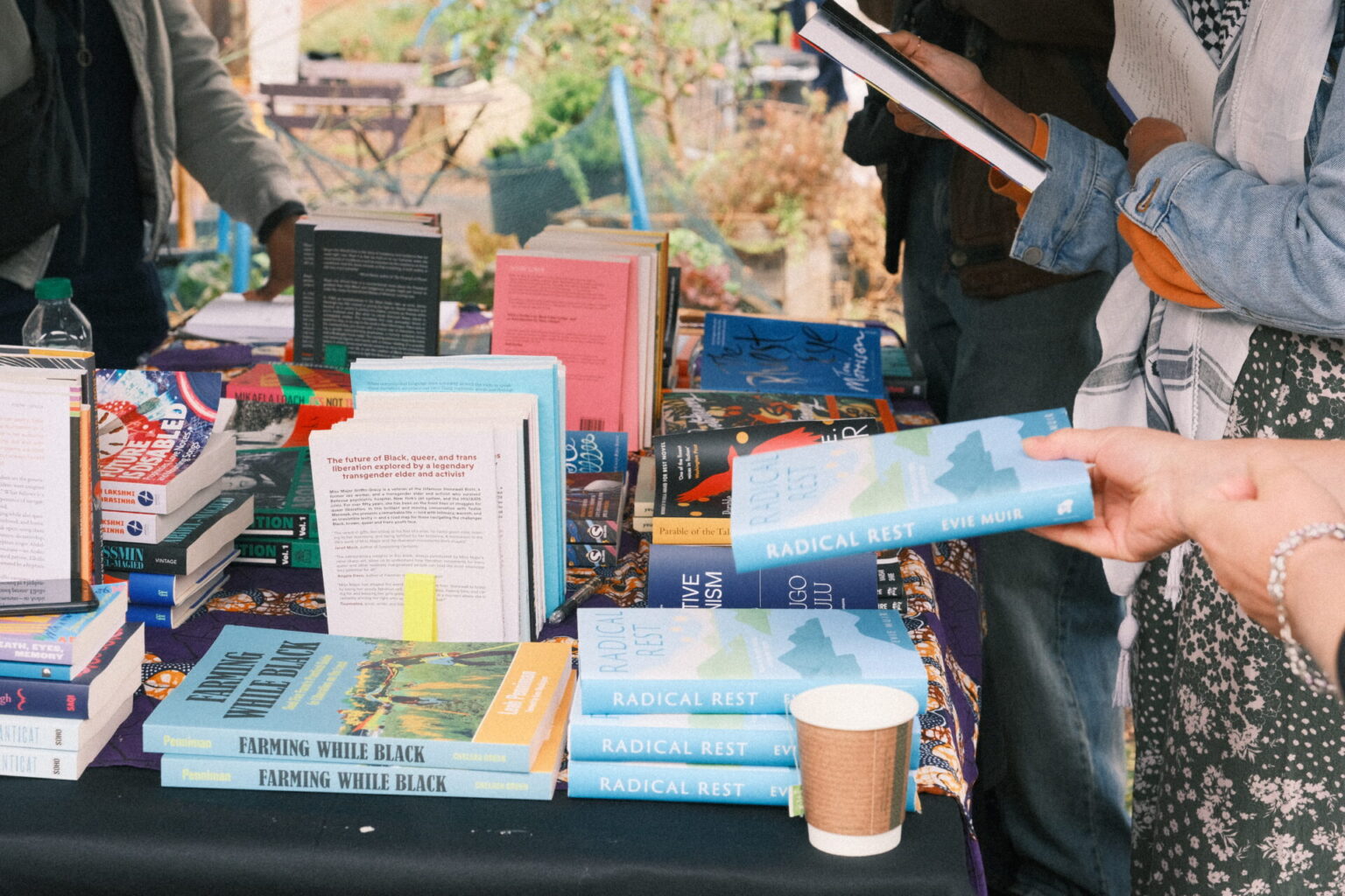 Books at the Black Feminist Bookshop stall.